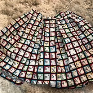 Periodic table of Elements pleated skirt zipper